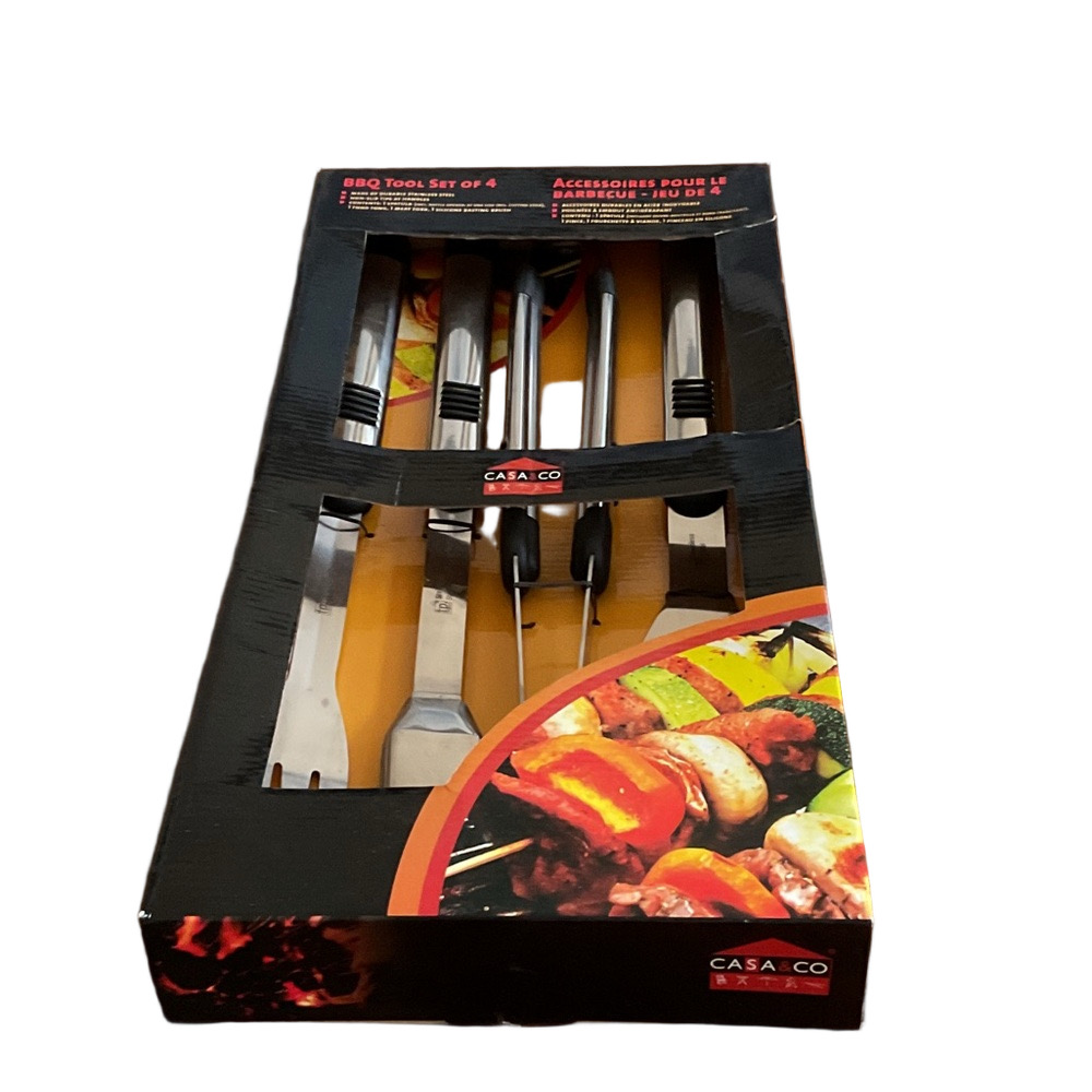 BBQ Tool Set - Stainless Steel and Black